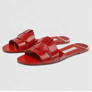 Zara red leather sandals